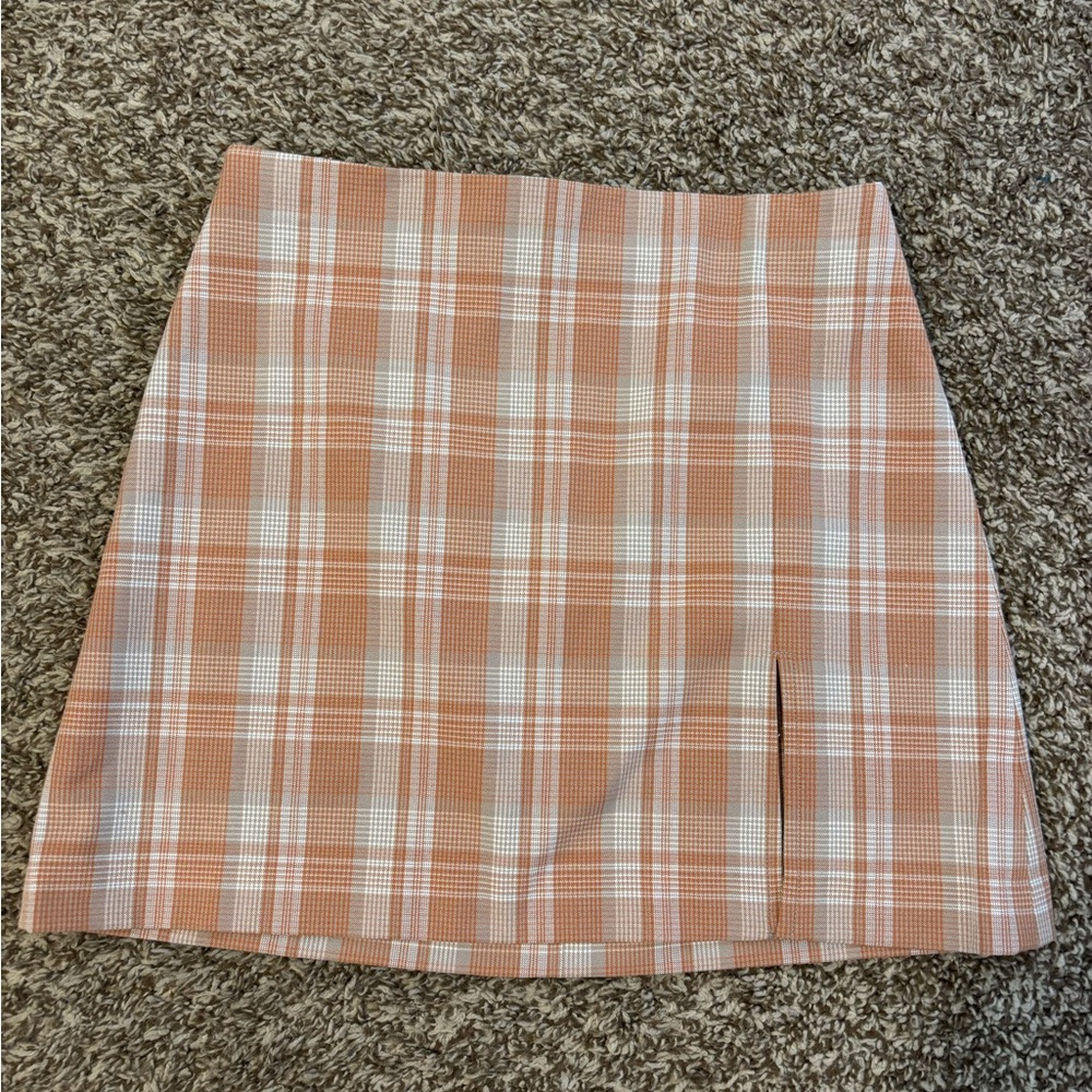 Aritzia Sunday Best Plaid Tan Skirt